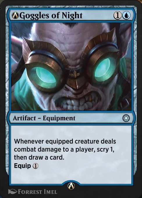 A-Goggles of Night, carta Magic di tipo Artifact — Equipment illustrata da Forrest Imel