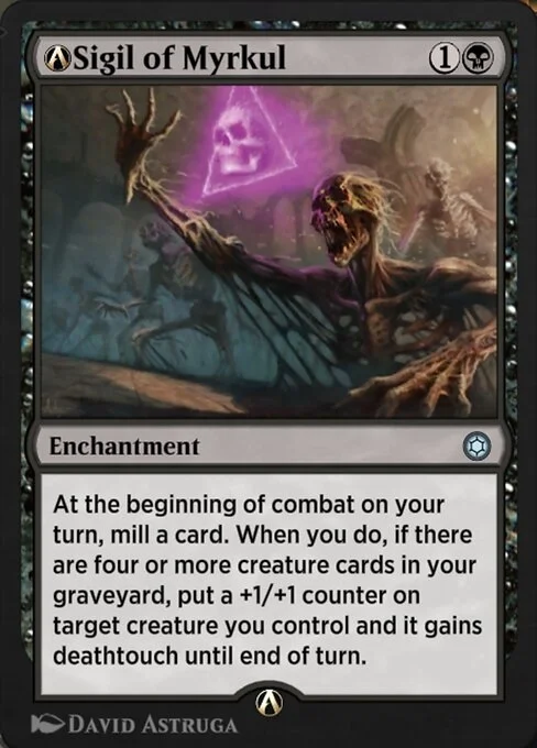 A-Sigil of Myrkul, carta Magic di tipo Enchantment illustrata da David Astruga