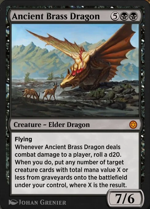 Ancient Brass Dragon, carta Magic di tipo Creature — Elder Dragon illustrata da Johan Grenier
