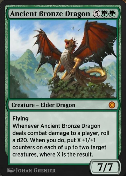 Ancient Bronze Dragon, carta Magic di tipo Creature — Elder Dragon illustrata da Johan Grenier