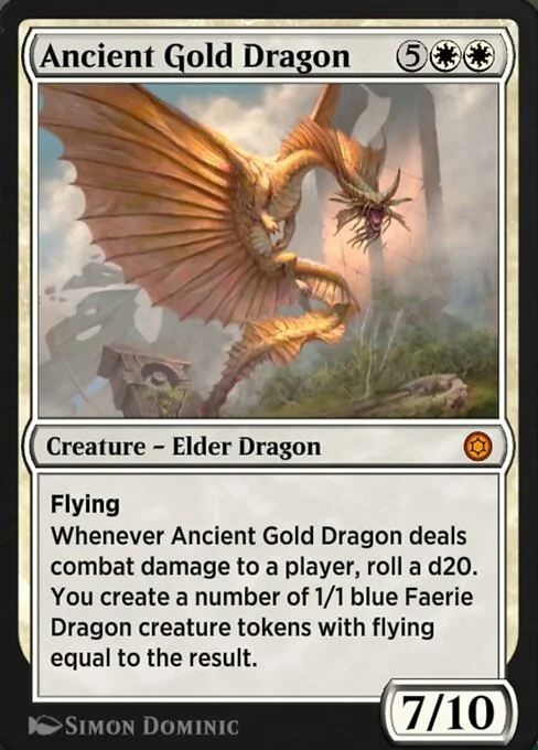 Ancient Gold Dragon, carta Magic di tipo Creature — Elder Dragon illustrata da Simon Dominic