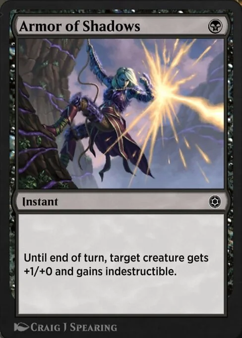 Armor of Shadows, carta Magic di tipo Instant illustrata da Craig J Spearing