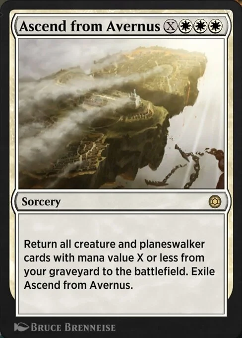 Ascend from Avernus, carta Magic di tipo Sorcery illustrata da Bruce Brenneise