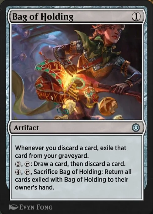 Bag of Holding, carta Magic di tipo Artifact illustrata da Evyn Fong