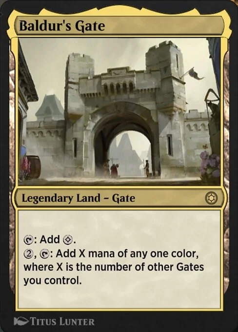 Baldur's Gate, carta Magic di tipo Legendary Land — Gate illustrata da Titus Lunter