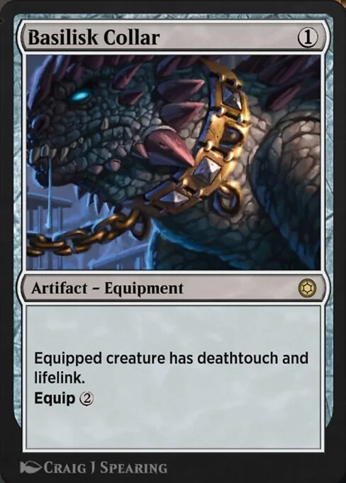Basilisk Collar, carta Magic di tipo Artifact — Equipment illustrata da Craig J Spearing