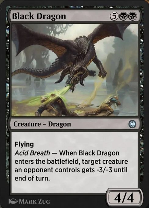 Black Dragon, carta Magic di tipo Creature — Dragon illustrata da Mark Zug