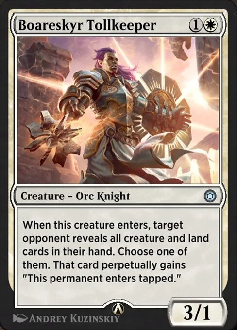 Boareskyr Tollkeeper, carta Magic di tipo Creature — Orc Knight illustrata da Andrey Kuzinskiy