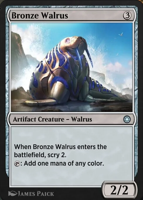 Bronze Walrus, carta Magic di tipo Artifact Creature — Walrus illustrata da James Paick