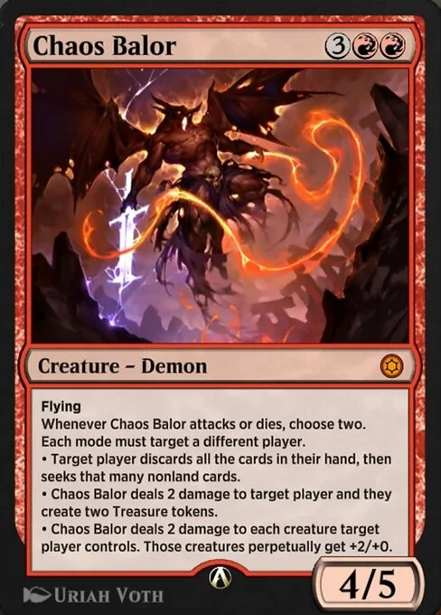 Chaos Balor, carta Magic di tipo Creature — Demon illustrata da Uriah Voth