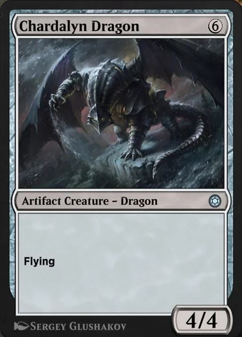 Chardalyn Dragon, carta Magic di tipo Artifact Creature — Dragon illustrata da Sergey Glushakov