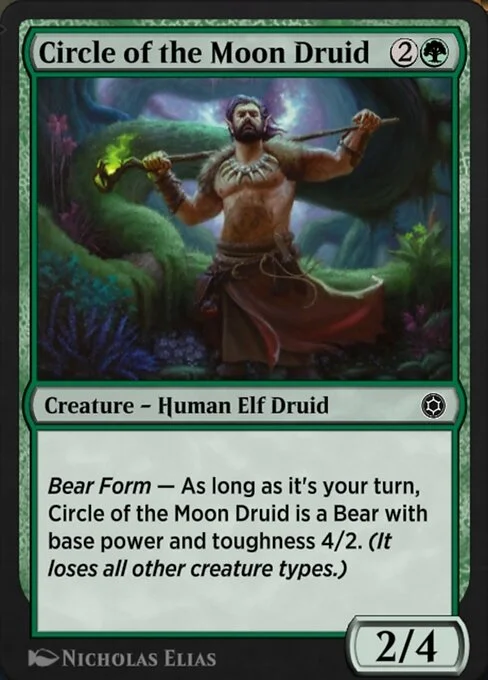 Circle of the Moon Druid, carta Magic di tipo Creature — Human Elf Druid illustrata da Nicholas Elias