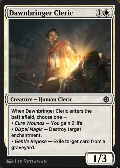Dawnbringer Cleric, carta Magic di tipo Creature — Human Cleric illustrata da Lie Setiawan