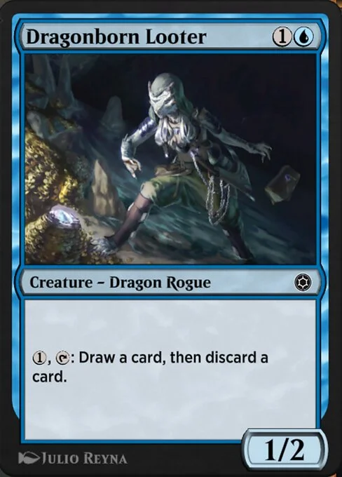Dragonborn Looter, carta Magic di tipo Creature — Dragon Rogue illustrata da Julio Reyna