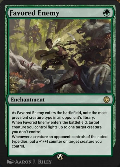 Favored Enemy, carta Magic di tipo Enchantment illustrata da Aaron J. Riley