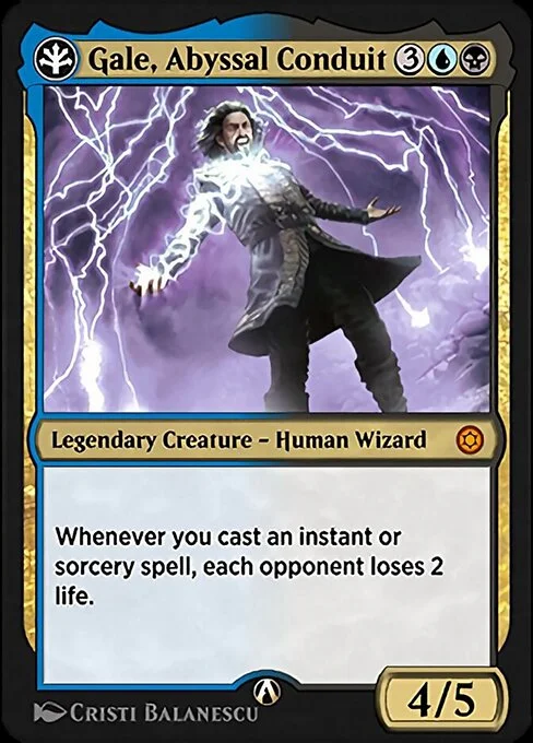Gale, Abyssal Conduit, carta Magic di tipo Legendary Creature — Human Wizard illustrata da Cristi Balanescu