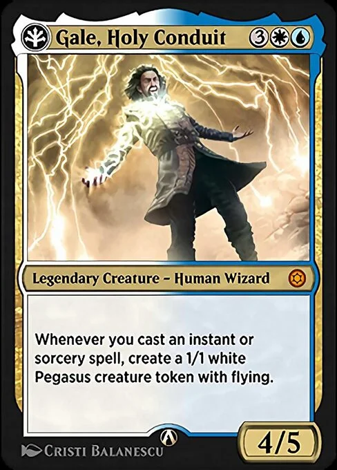 Gale, Holy Conduit, carta Magic di tipo Legendary Creature — Human Wizard illustrata da Cristi Balanescu