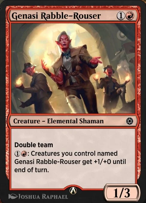 Genasi Rabble-Rouser, carta Magic di tipo Creature — Elemental Shaman illustrata da Joshua Raphael