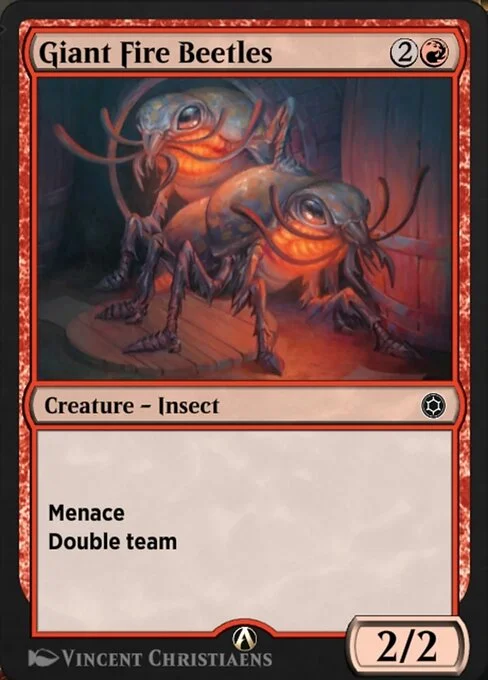 Giant Fire Beetles, carta Magic di tipo Creature — Insect illustrata da Vincent Christiaens