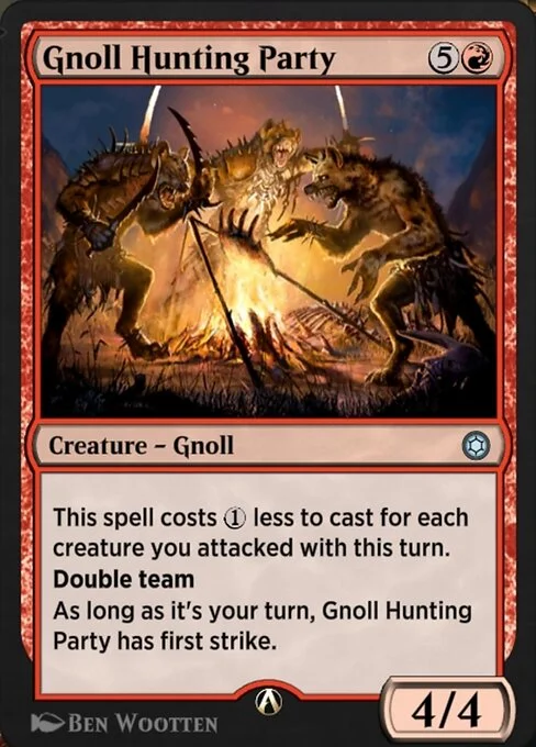 Gnoll Hunting Party, carta Magic di tipo Creature — Gnoll illustrata da Ben Wootten