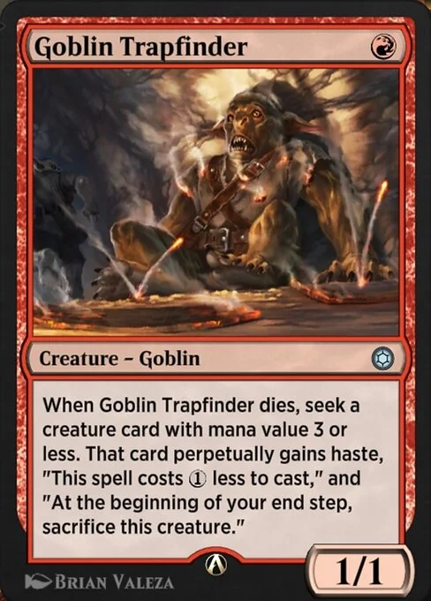 Goblin Trapfinder, carta Magic di tipo Creature — Goblin illustrata da Brian Valeza