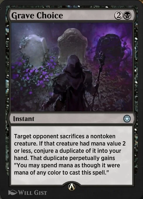 Grave Choice, carta Magic di tipo Instant illustrata da Will Gist