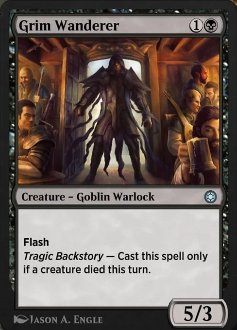 Grim Wanderer, carta Magic di tipo Creature — Goblin Warlock illustrata da Jason A. Engle