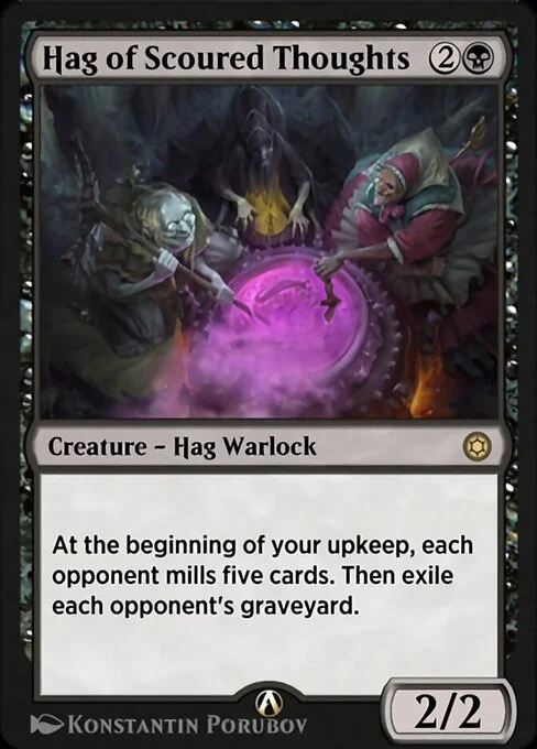 Hag of Scoured Thoughts, carta Magic di tipo Creature — Hag Warlock illustrata da Konstantin Porubov