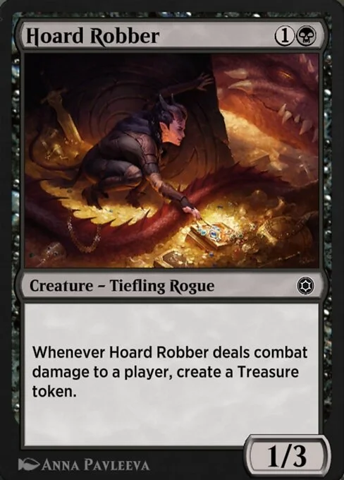 Hoard Robber, carta Magic di tipo Creature — Tiefling Rogue illustrata da Anna Pavleeva