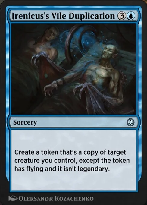 Irenicus's Vile Duplication, carta Magic di tipo Sorcery illustrata da Oleksandr Kozachenko