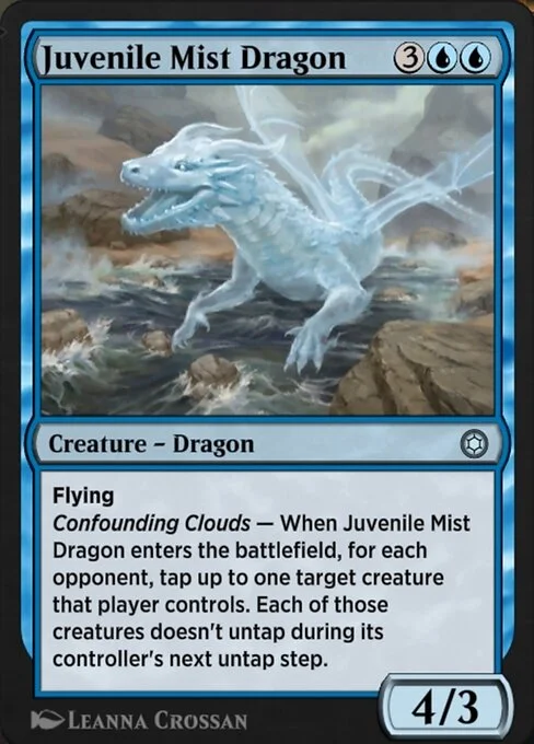 Juvenile Mist Dragon, carta Magic di tipo Creature — Dragon illustrata da Leanna Crossan