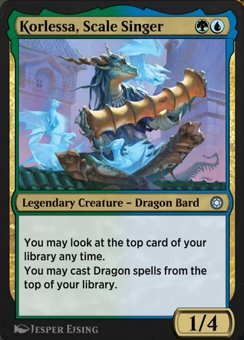 Korlessa, Scale Singer, carta Magic di tipo Legendary Creature — Dragon Bard illustrata da Jesper Ejsing