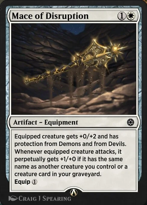 Mace of Disruption, carta Magic di tipo Artifact — Equipment illustrata da Craig J Spearing