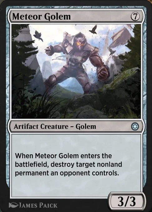Meteor Golem, carta Magic di tipo Artifact Creature — Golem illustrata da James Paick