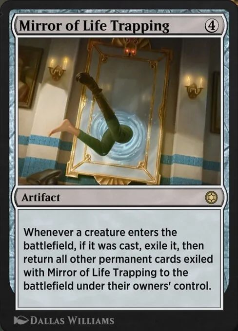 Mirror of Life Trapping, carta Magic di tipo Artifact illustrata da Dallas Williams