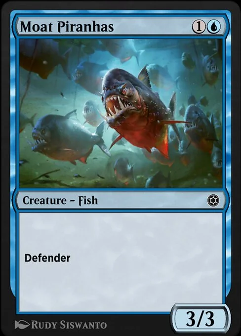 Moat Piranhas, carta Magic di tipo Creature — Fish illustrata da Rudy Siswanto