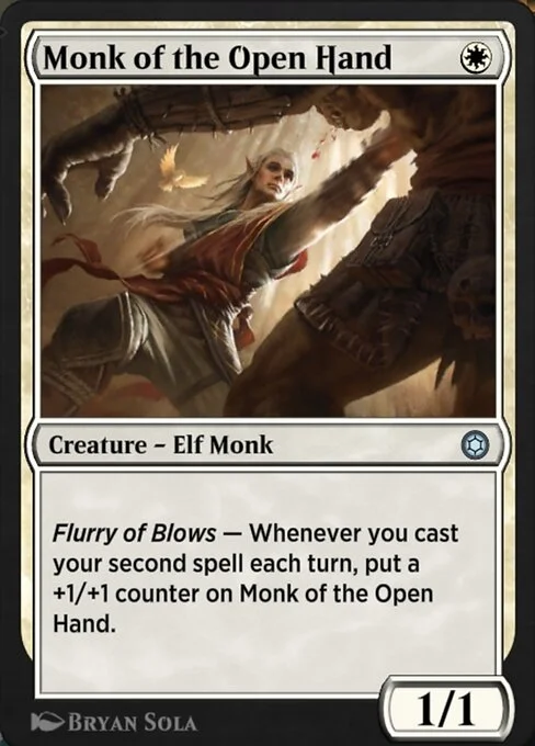 Monk of the Open Hand, carta Magic di tipo Creature — Elf Monk illustrata da Bryan Sola