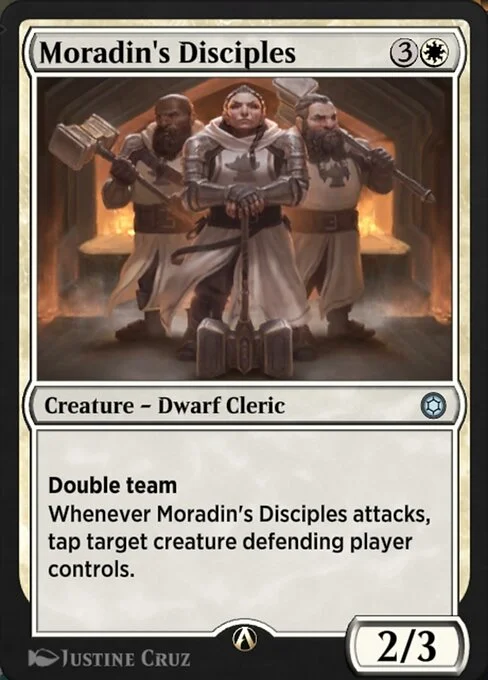 Moradin's Disciples, carta Magic di tipo Creature — Dwarf Cleric illustrata da Justine Cruz
