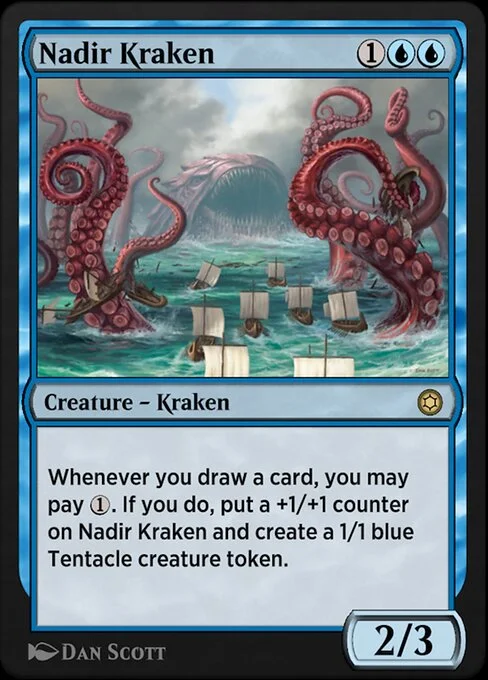 Nadir Kraken, carta Magic di tipo Creature — Kraken illustrata da Dan Murayama Scott