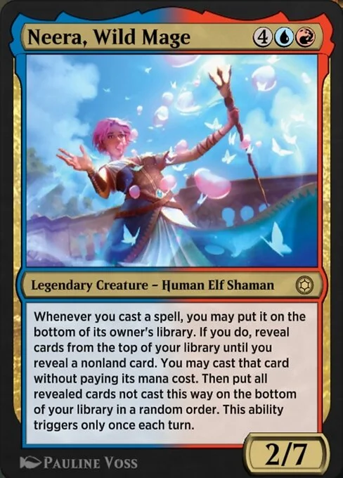 Neera, Wild Mage, carta Magic di tipo Legendary Creature — Human Elf Shaman illustrata da Pauline Voss