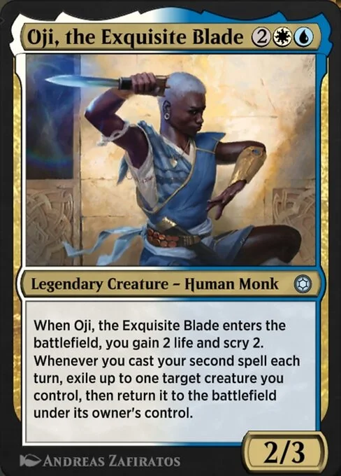Oji, the Exquisite Blade, carta Magic di tipo Legendary Creature — Human Monk illustrata da Andreas Zafiratos