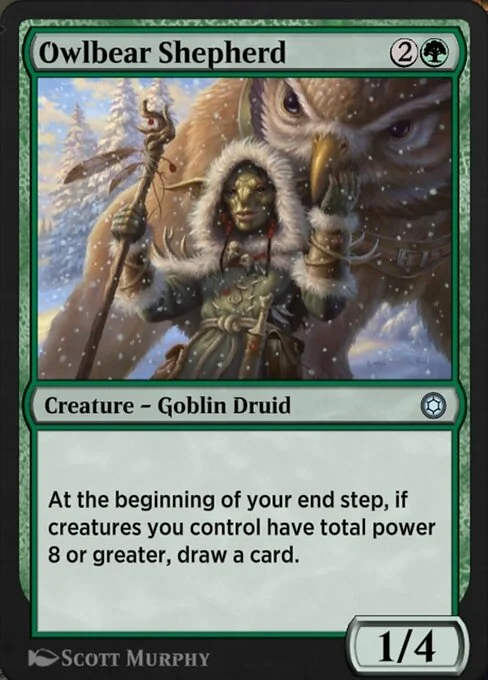 Owlbear Shepherd, carta Magic di tipo Creature — Goblin Druid illustrata da Scott Murphy
