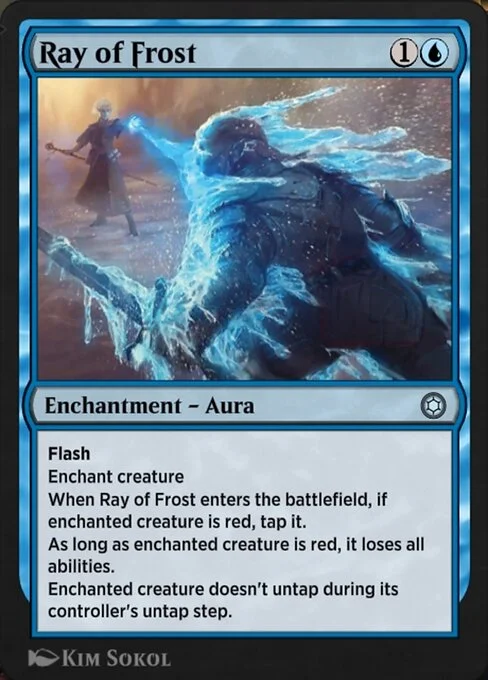 Ray of Frost, carta Magic di tipo Enchantment — Aura illustrata da Kim Sokol