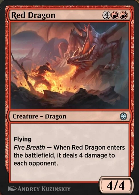 Red Dragon, carta Magic di tipo Creature — Dragon illustrata da Andrey Kuzinskiy
