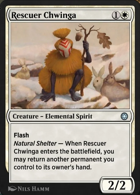 Rescuer Chwinga, carta Magic di tipo Creature — Elemental Spirit illustrata da Nils Hamm