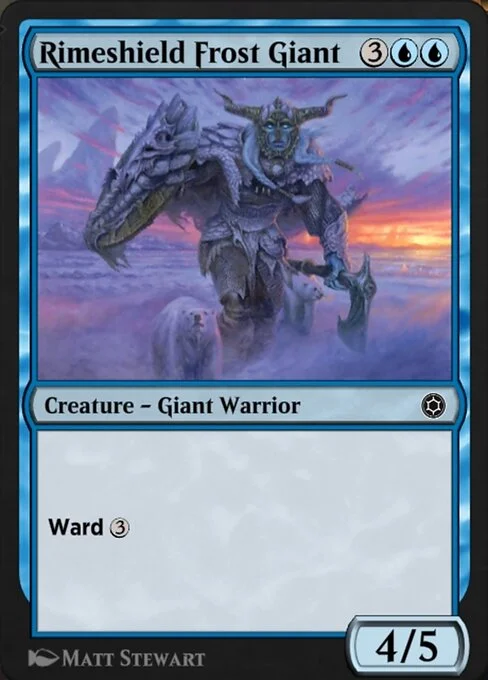 Rimeshield Frost Giant, carta Magic di tipo Creature — Giant Warrior illustrata da Matt Stewart