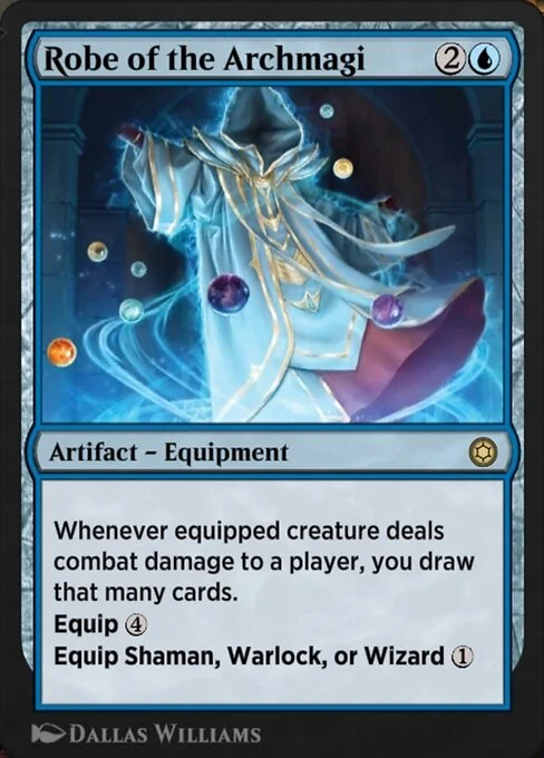 Robe of the Archmagi, carta Magic di tipo Artifact — Equipment illustrata da Dallas Williams