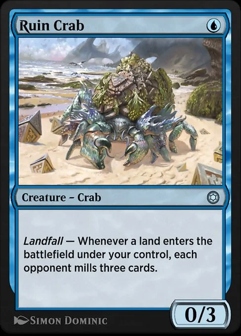 Ruin Crab, carta Magic di tipo Creature — Crab illustrata da Simon Dominic