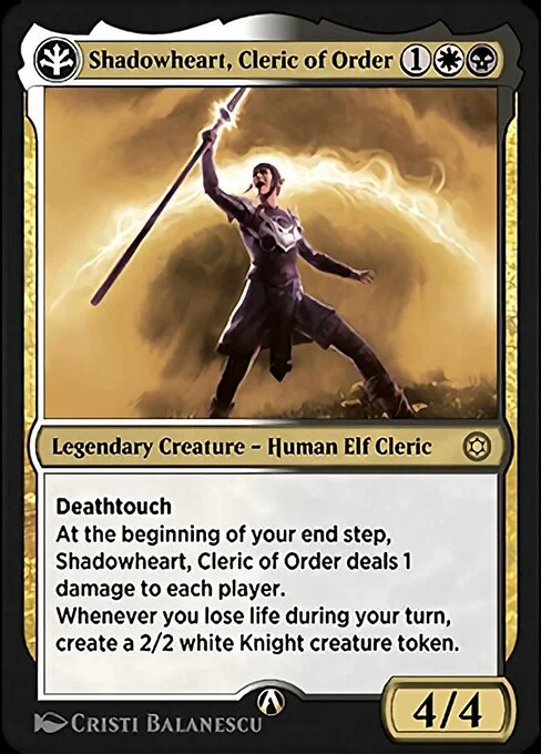 Shadowheart, Cleric of Order, carta Magic di tipo Legendary Creature — Human Elf Cleric illustrata da Cristi Balanescu