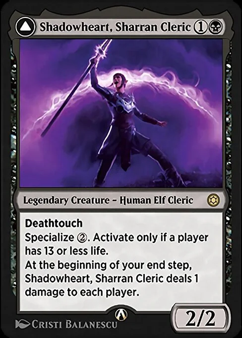 Shadowheart, Sharran Cleric, carta Magic di tipo Legendary Creature — Human Elf Cleric illustrata da Cristi Balanescu